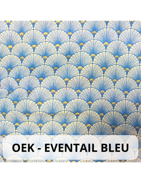 Tissu Oekotex Eventail bleu Tissu Oekotex Eventail bleu