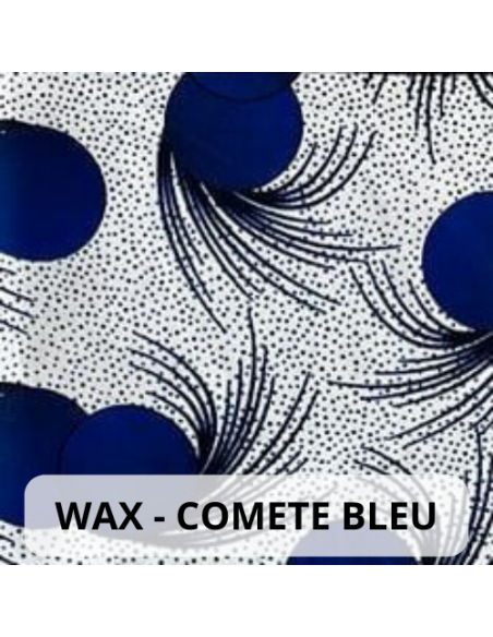 Tissu Wax Comete bleu et noir Tissu Wax Comete bleu et noir
