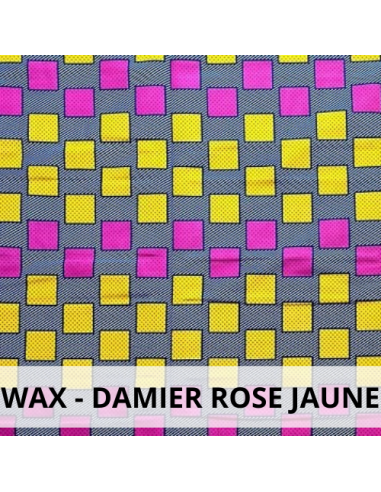 Wax Damier Rose et jaune