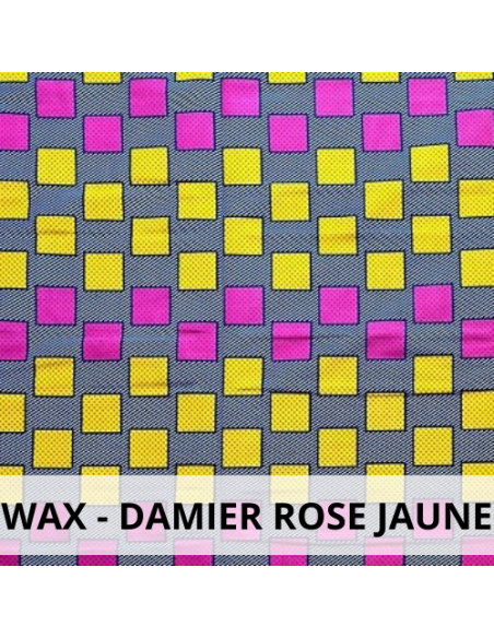 Wax Damier Rose et jaune Wax Damier Rose et jaune