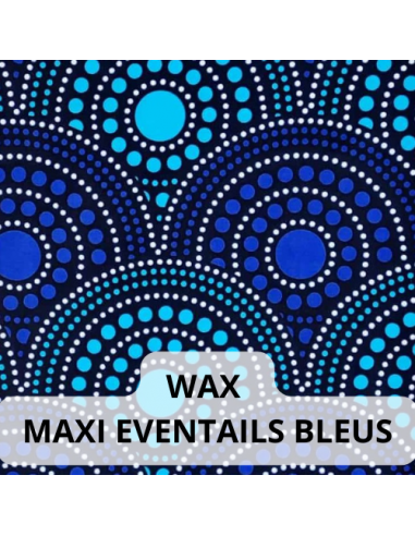 Tissus Wax Eventails bicolor bleu