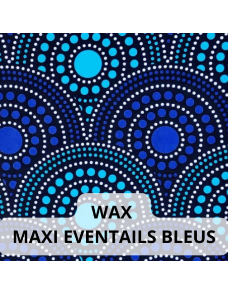 Tissus Wax Eventails bicolor bleu Tissus Wax Eventails bicolor bleu