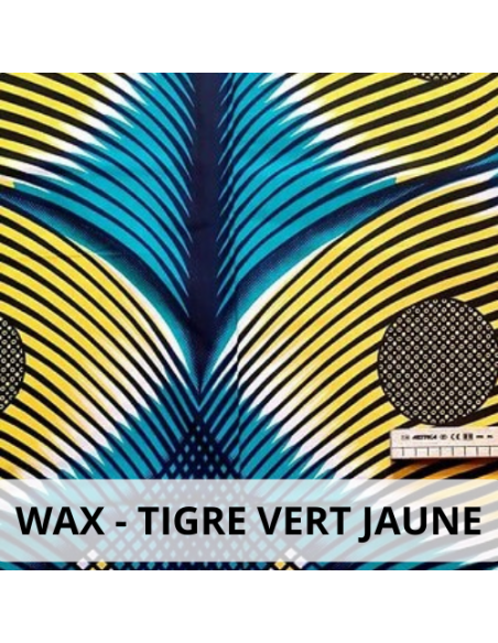 Tissu Wax Tigre Vert et jaune Tissu Wax Tigre Vert et jaune