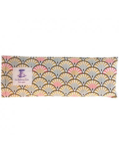 Tissu OEK Eventails bleu et rose