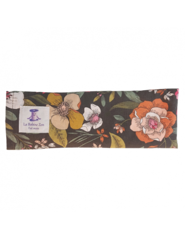 Tissu Oek Fleurs de magnolia fond marron brun